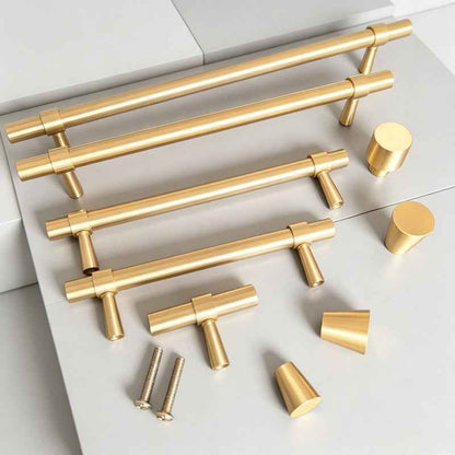 Solid Brass Kitchen Cabinet Knobs and Handles for Drawer, Dresser, and Wardrobe Pulls