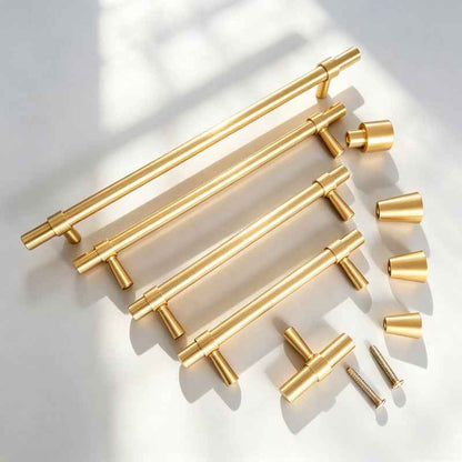 Solid Brass Kitchen Cabinet Knobs and Handles for Drawer, Dresser, and Wardrobe Pulls