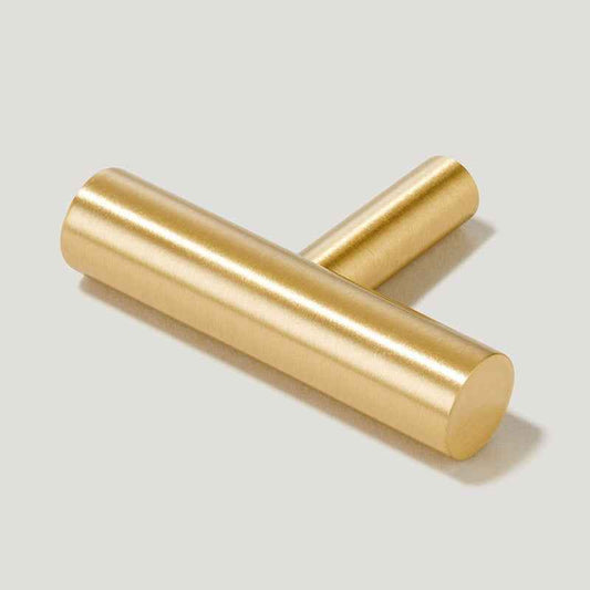 Modern Brushed Brass Drawer Pulls - Stylish Kitchen Cabinet Knobs and Handles for Dressers and Wardrobes - FocusHardware