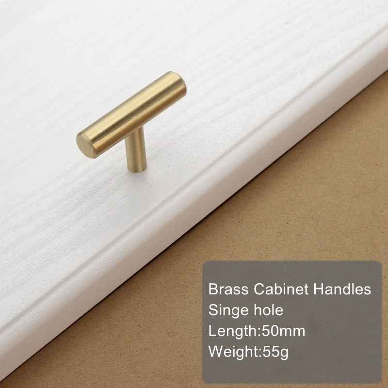 Modern Brushed Brass Drawer Pulls - Stylish Kitchen Cabinet Knobs and Handles for Dressers and Wardrobes - FocusHardware