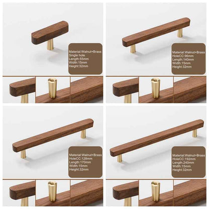 Walnut Cabinet Handles for Modern Kitchen Cabinets and Drawers - FocusHardware