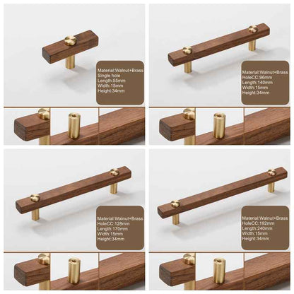 Walnut Cabinet Handles for Modern Kitchen Cabinets and Drawers - FocusHardware