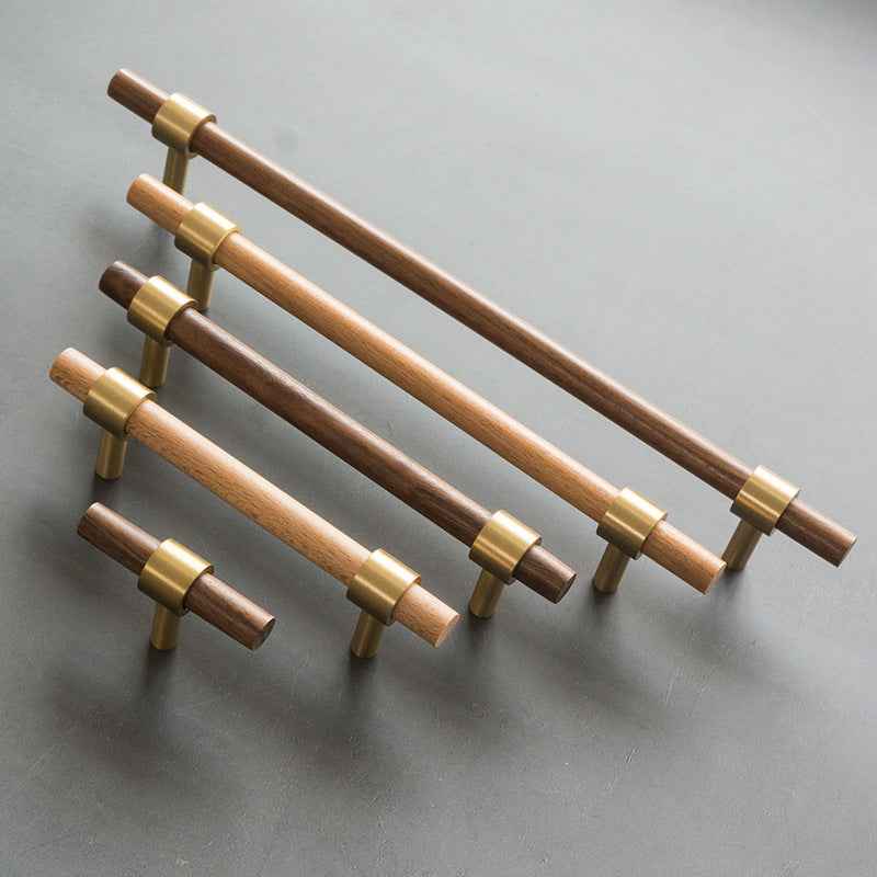 Wooden Kitchen Cabinet Knobs and Handles - Walnut/Beech Drawer Dresser Cupboard Door Pulls